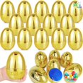 thumbnail image 1 of Huevos de Pascua Amenon, 24 unidades, 8 cm, de plástico dorado, rellenables, 1 of 9