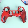 thumbnail image 4 of Funda de silicona con textura de cuero Camo para el controlador inalámbrico PS5 (rojo), 4 of 7