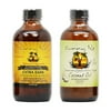 Sunny Isle Extra Dark Jamaican Black Castor Oil 4oz & Organic Extra Virgin Coconut Oil 4oz "Set" w/Applicator