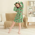 thumbnail image 3 of FORMRS Niños Bathrobe Unisex Hooded Robe Soft Plush Pajamas Sleepwear, Size 2-3T, American Footballs, 3 of 7