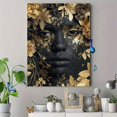thumbnail image 4 of UXIEQU Black and Gold Face Canvas Wall Art Print 15.75x11.81 Inches, 4 of 8