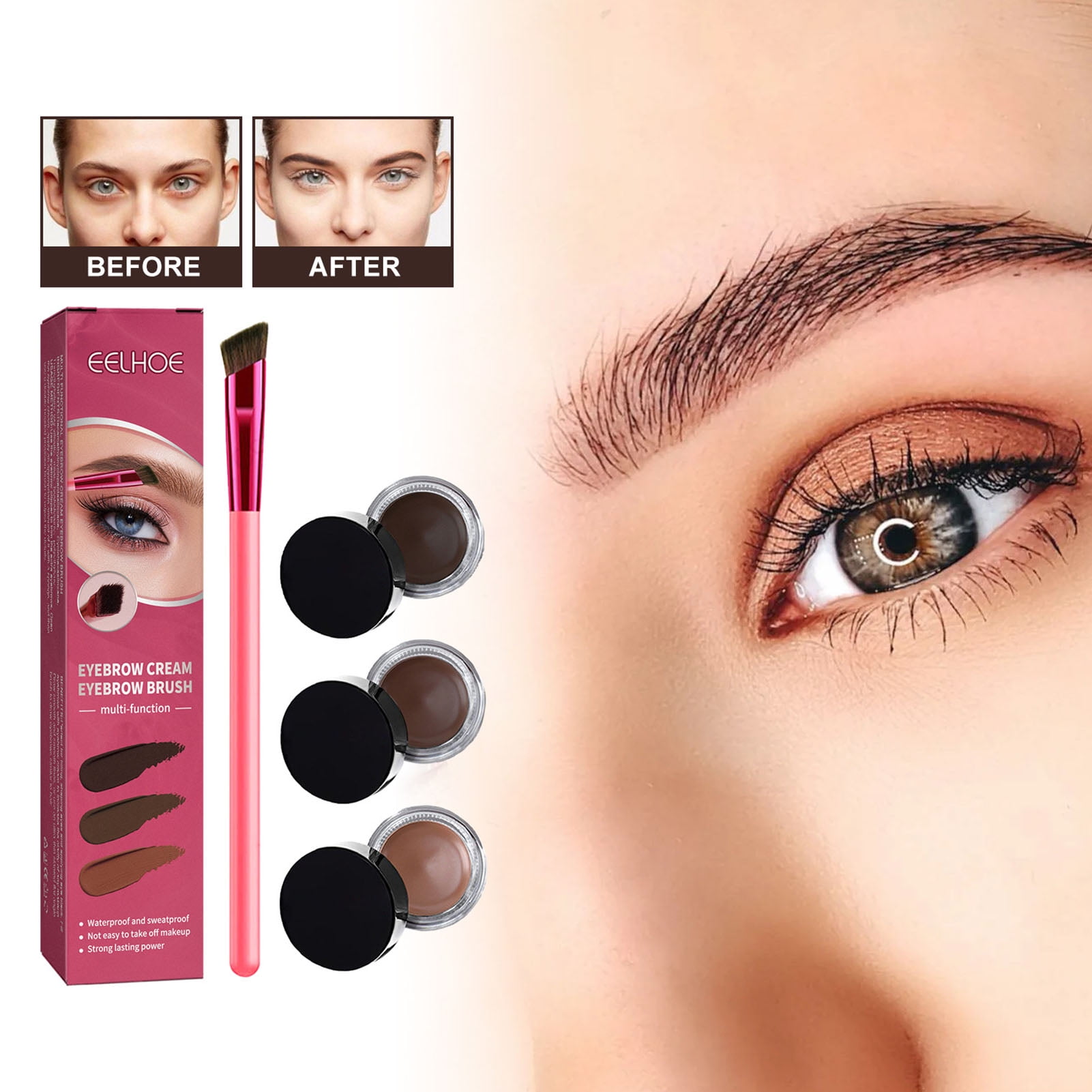 Hesroicy Eyebrow Tint Kit Natural, Waterproof, FadeProof, Multi