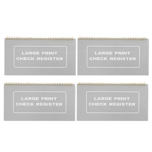 WRISTBIQUE 4Pcs Checks Transaction Registers In Grey For Office And Home Use