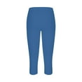 thumbnail image 4 of IDALL Capri Pants for Women Capri Leggings for Women 2025 High Waisted Cutout Yoga Capris Lightweight Cropped Pants Solid Soft Pajams Pants Yoga Pants Women Summer Pants Blue 1 2XL, 4 of 4