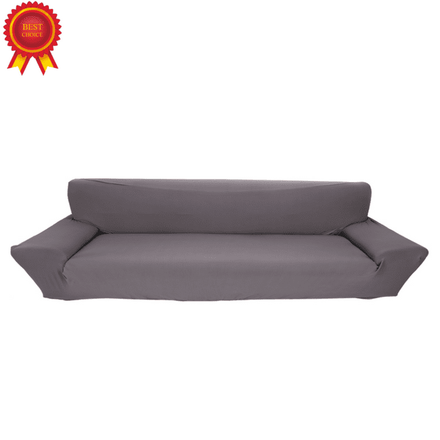 Sonew Housse de Canapé Extensible Couleur Unie Élastique Protection Complète Canapé 4 Places Gris