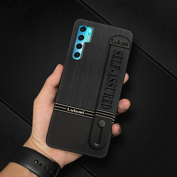 LYM-Phone Case For TCL 20 Pro 5G, Silicone personality Phone Holder Anti-dust geometry mature Wristband commerce Durable simple masculine Waterproof Shockproof protective Dirt-resistant