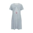 thumbnail image 4 of Wensltd Short Sleeve Nightdress for Women Christmas Crew Neck Loose Fit Festive Soft Comfortable Sleepwear for Holiday, 4 of 6