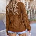 thumbnail image 6 of VISALY Pullover Crewneck Sweatshirt Ribbed Long Sleeve Tops Trendy Sweater Tops Fall Chunky Cable Knit Pullover Sweaters Thick Sweatshirts Business Casual Sweaters Casual Sweatshirt Orange Xl, 6 of 6