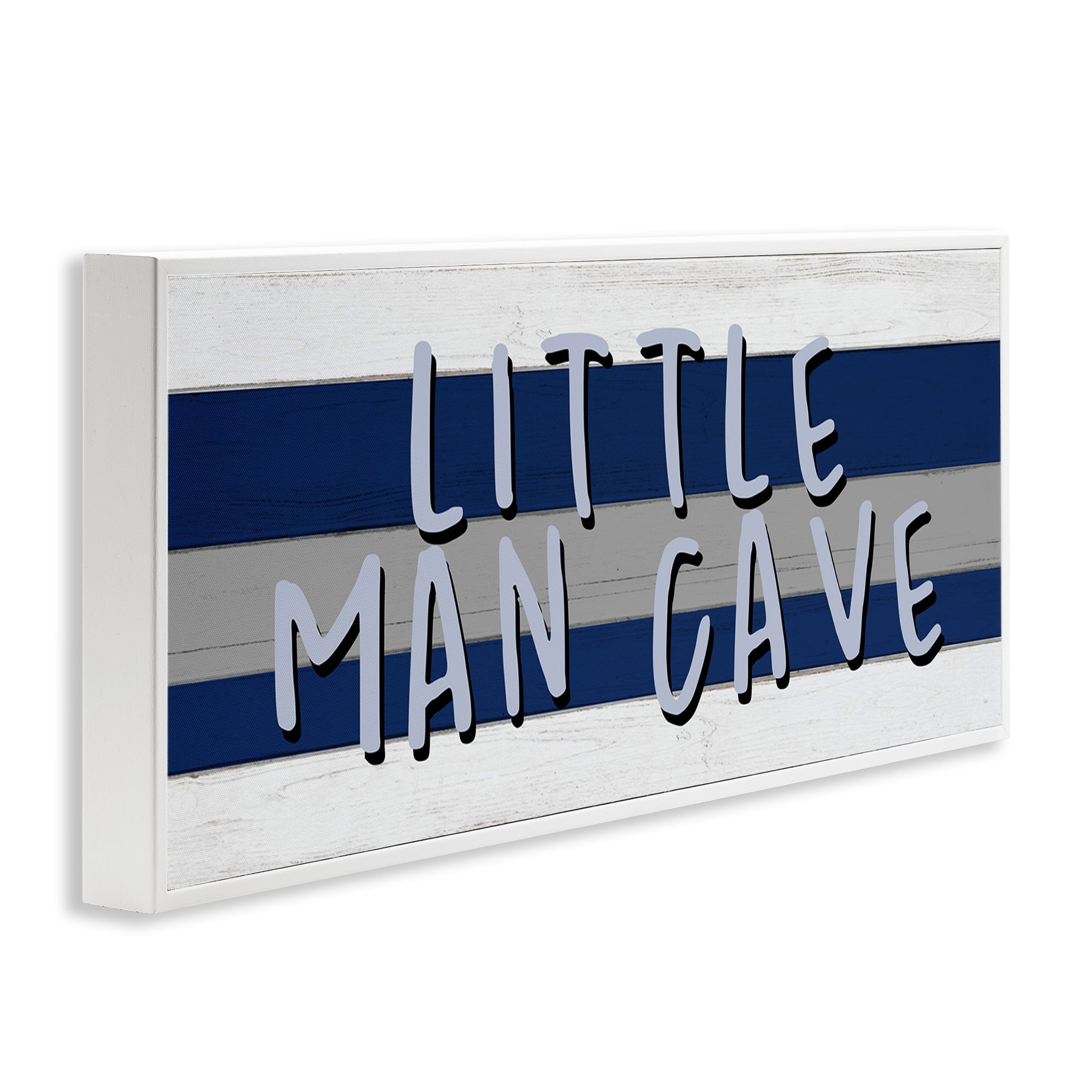 Stupell Industries Boy's Little Man Cave Typography Painting White Framed Art Print Wall Art, 24 x 10