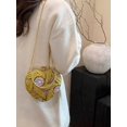 thumbnail image 6 of Women’s Gold Heart Shaped Clutch Purse, Embroidered Sequin Evening Handbag with Chain Strap, 6 of 11