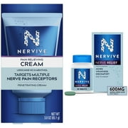 Nervive Nerve Relief Bundle, 30 Count Tablets + 3.0 oz Pain Relieving Cream, Max Strength