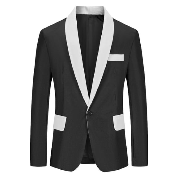 Vedolay Men's Blazer jackets Men's Fashion Blazer Open Front Long Sleeve Office Bussiness Casual Jackets,Black L