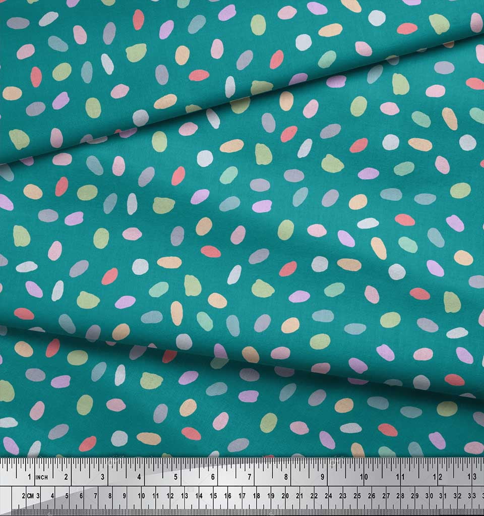 Soimoi Green Cotton Poplin Fabric Brush Stroke Abstract Printed Craft Fabric by the Yard 56 Inch Wide