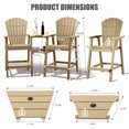 thumbnail image 7 of Tall Adirondack Chairs Set of 2，Outdoor Adirondack Barstools with Double Connecting Tray Patio Stools Weather Resistant for Outdoor Deck Lawn Pool Backyard, Brown, 7 of 7
