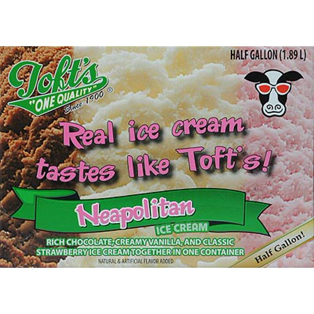 Toft's Neapolitan Ice Cream 64oz