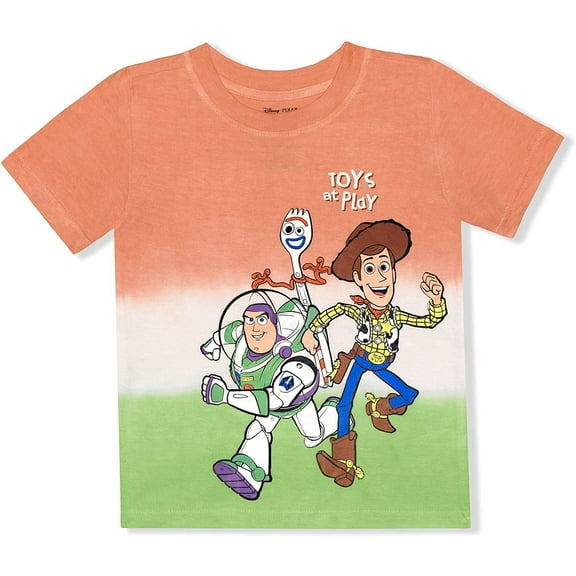 Toy Story Woody, Forky and Buzz Lightyear Boys Short Sleeve Tee for Toddler and Big Kids (Boys), Sizes 2T-7