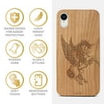 thumbnail image 4 of Case Yard Wooden Case Outside Soft TPU Silicone, Slim Fit Shockproof Wood Protective Phone Cover for Girls Boys Men and Women, Supports Wireless Charging Pegasus Design case for iPhone-XR, 4 of 7