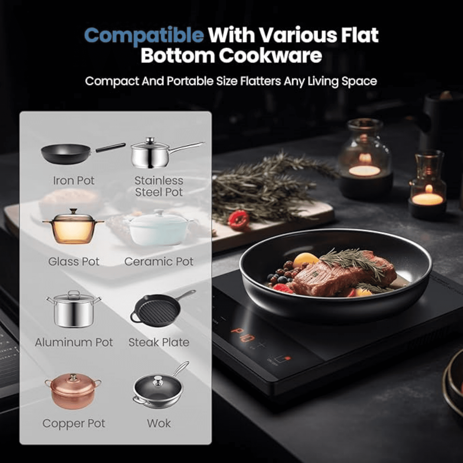 Electric Hot Plate Single Burner Portable Ceramic Cooktop For Cooking Ultra-thin Electric Stove Infrared Burner Cooker,24-Hour Timer Child ty Lock,Compatible With All Cookware 1800W