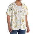 thumbnail image 2 of Balery Gold Christmas Tree Men's Casual Button Down Shirt Short Sleeve Textured Summer Cuban Beach Shirts-3X-Large, 2 of 7