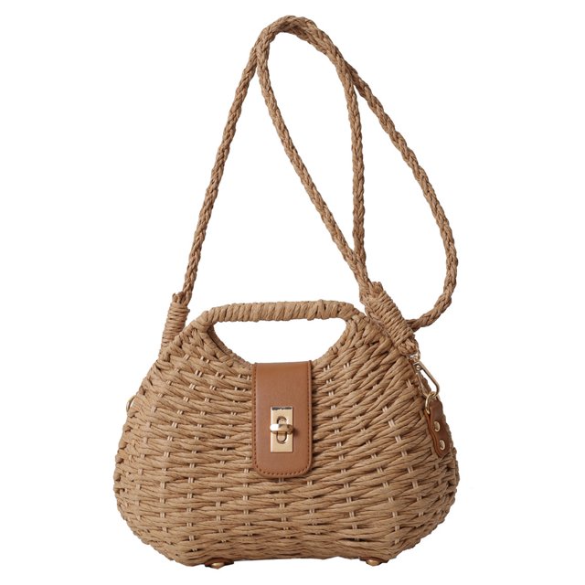 Bolso Mensajero Tejido Mujeres S Simples Bolsas Paja Tejidas Ratán para en La Playa