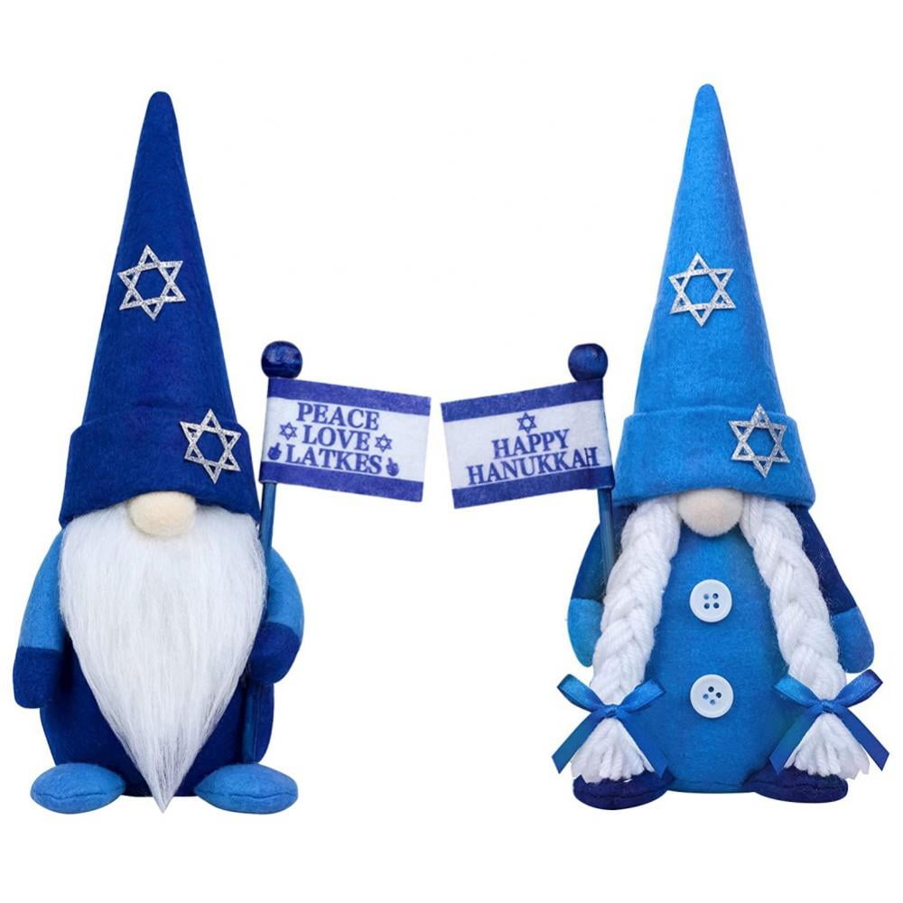 Hanukkah Gnome Jewish Gnome Decorations for Home, 2Pcs Handmade Mr