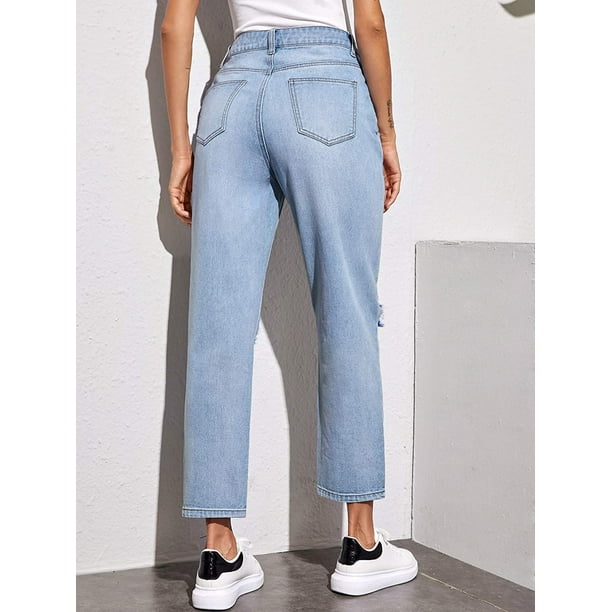 Ankle hotsell distressed jeans