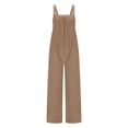 thumbnail image 6 of hotojiny Corduroy Overalls for Women Sleeveless Wide Leg Bib Romper Comfy Trendy Loose Jumpsuits with Pockets, 6 of 7