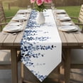 thumbnail image 6 of Navy Blue Eucalyptus Leaves Table Runner Linen Burlap Table Runner 90 Inches Long Summer Leaf Watercolor Dresser Scarves for Kitchen Island Coffee Dining Party Wedding Banquet Holiday Decor 13"x90", 6 of 8