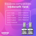 thumbnail image 4 of Brother Kit de Botellas de Tinta Negra Ultra Rendimiento 7,500 P&aacute;ginas c/u | Original para multifuncionales InkBenefit Tank | Botellas Antiderrame, 4 of 7