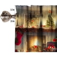 thumbnail image 5 of Vintage Christmas Curtain Set, Xmas Retro Countryside Cabin Theme Fir Twigs Vibrant Balls Window Valances and Tier Set for Home Living Room Café Décor 54''x18'' & 27''x36''x2, 3 Panels, 5 of 5