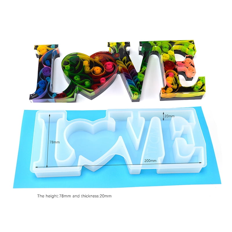 Love Letter Resin Mold Resin Word Mold Silicone Word Sign Epoxy Casting