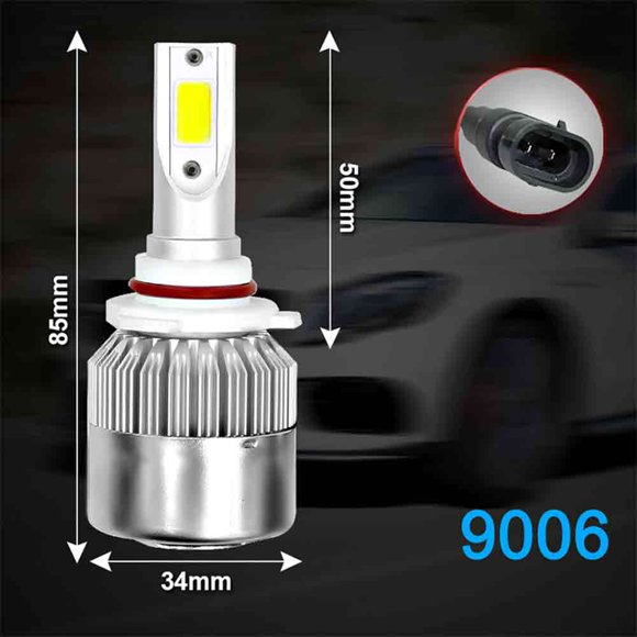 9006 HB4 High Quality Universal LED Headlight Bulbs 12V 36W 6000K 3800LM IP68 Waterproof Bright Front Lights for High/Low Beam (2 pcs)