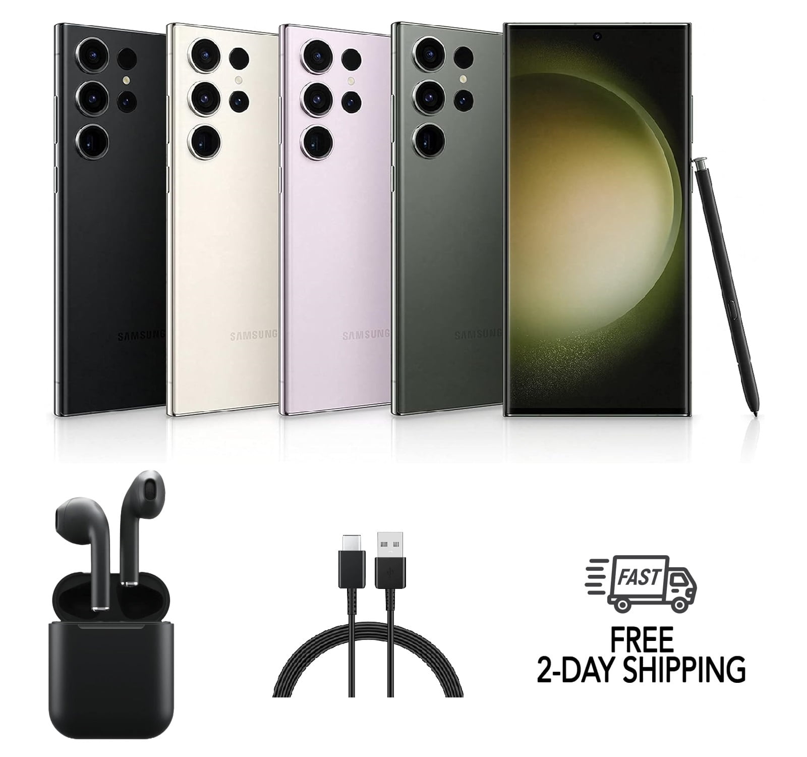 Pre-Owned Samsung Galaxy S23 Ultra 5G S918U (Fully Unlocked) 256GB Lavender w/ Wireless Earbuds