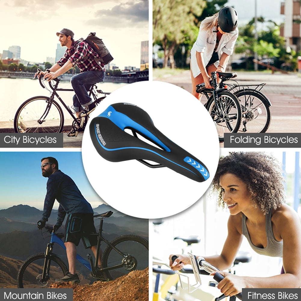 YAFEE MTB Bike Seat Saddle Soft Bicycle Breathable Hollow Cushion (Red) -  Walmart.com