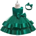 thumbnail image 2 of HIPYLO Emerald Green Dress 5t Girls Dresses High Neck Dress Tulle Dress for Girls Birthday Girl Outfit Baby Gifts Gender Neutral Couple Gift, 12-24 Months, 2 of 5
