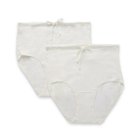

Women s Cottonique W22219 Latex Free Organic Cotton Drawstring Brief 2 Pack (Natural 6)