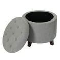 thumbnail image 5 of Homebeez Upholstered Tufted Storage Ottoman Footstool, 17"H Round Foot Rest Storage Ottoman for Living Room & Bedroom, 5 of 7