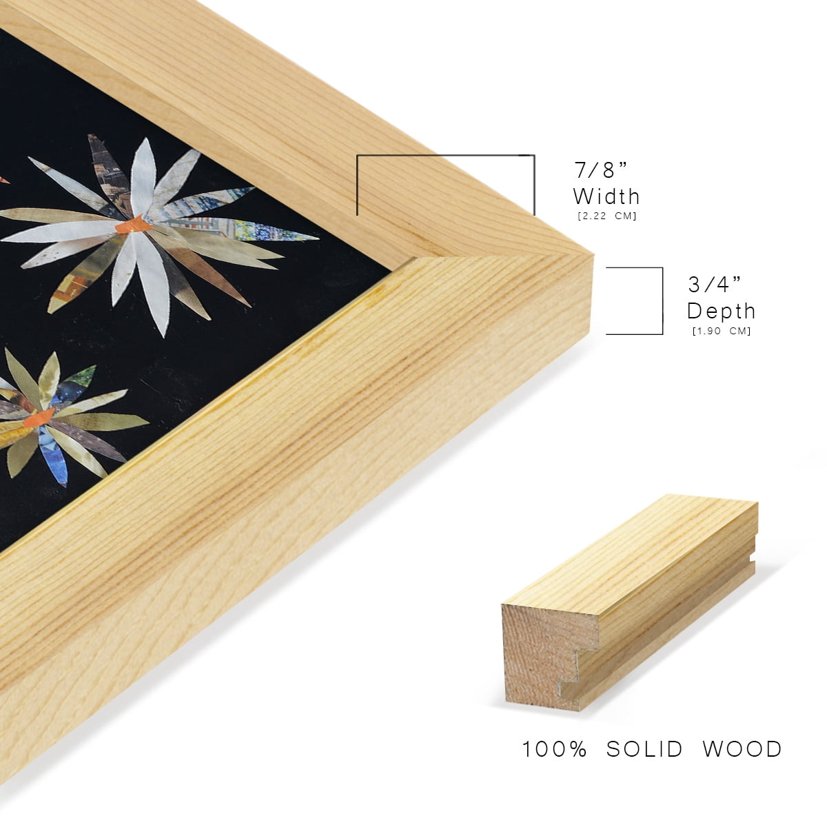 Starburst Too I - Framed Print w/glass - Natural Wood