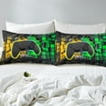 thumbnail image 4 of Erosebridal Black Gamepads Bed Sheets King,Video Game Bedding King Size,Golden Green Sheet Set King,Microfiber Gamer Room Decor,4 Pieces, 4 of 7
