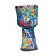 thumbnail image 1 of Djembe, instrumento de percusión de PVC ligero con correa para el hombro, juguete rítmico. Azul, 1 of 9