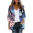 thumbnail image 1 of Cárdigan de manga larga para mujer, blusa informal estampada con bolsillo, abrigo tipo cárdigan para mujer, 1 of 4