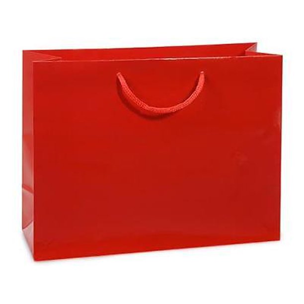 1 Unit Red Gloss Medium Gift Bags Bulk 13x5x10" Unit pack 100 Walmart