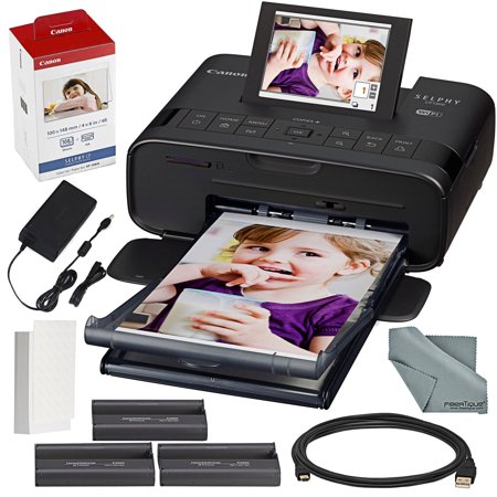 Canon SELPHY CP1300 Compact Photo Printer (Black) with WiFi and Accessory Bundle w/Canon