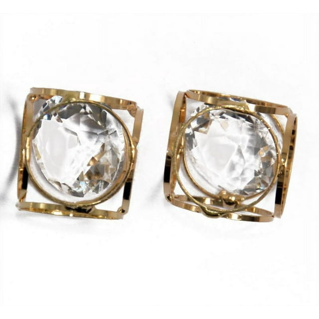 2pcs Pteado Oro De Manera De Bronce Cubo Ronda Colgantes De De Imitación De Cristal Zulema Cristal Rhinestone Colgantes