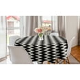 thumbnail image 1 of Abstract Round Tablecloth, Continuous and Classic Geometric Design of Vertical Zigzags Composition, Circle Table Cloth Cover for Dining Room Kitchen Decor, 60", Dark Grey Eggshell, by Ambesonne, 1 of 2