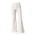 thumbnail image 4 of Women's Soft Stretchy Straight Leg Pants for Business Casual, Mid Elastic Waist with Slim Fit & Shaping, Multi-Pockets, Dressy Lounge Work Office, Womens Trousers | VerBelle,White XL, 4 of 7