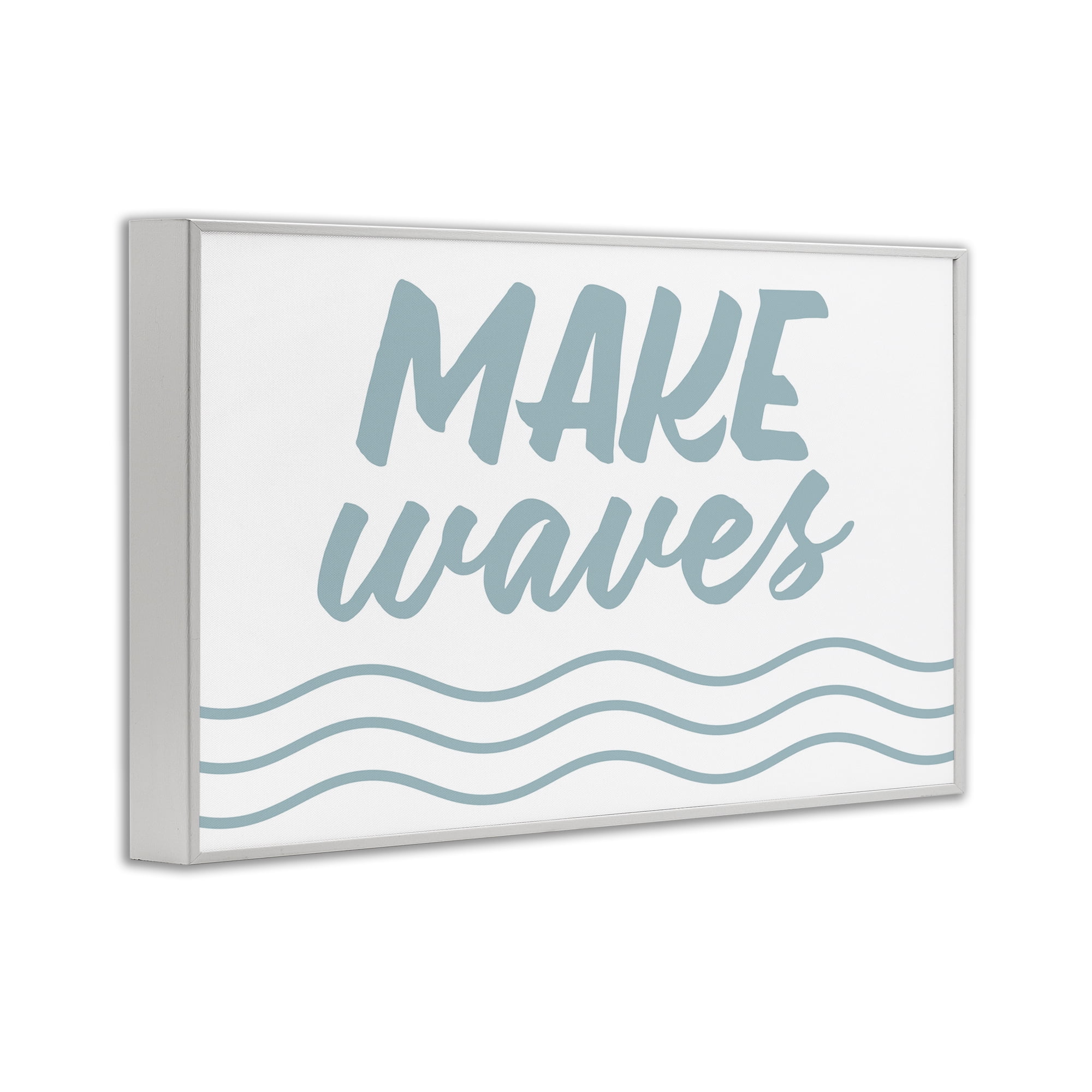 Stupell Industries Make Waves on White Typography Painting White Framed Art Print Wall Art, 24 x 16