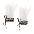 thumbnail image 1 of 1 par de muñequeras de felpa, accesorios para disfraces, plumas sintéticas Steampunk, calentadores de brazos teñidos, muñequera para baile latino, blanco Macarena Puños de muñeca, 1 of 8
