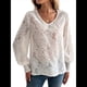 thumbnail image 3 of Camisas de Larga para Mujer, Blusas Informales Holgadas de con Cuello en V y Mangas Farol. L, 3 of 10
