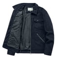 thumbnail image 4 of Lilgiuy New Casual Lapel Casual Sheep Jacket Men's Corduroy Gram Shirt Long Sleeve Hoodless Casual Outwear Jackets Dark Blue（） Fall Fashion for 2022 Spring Winter, 4 of 5